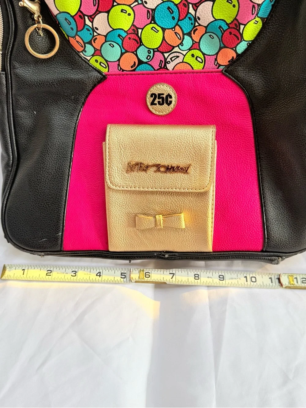 Betsey Johnson Gumball Vending Machine Novelty Mini Backpack Black Pink Gold